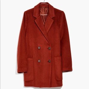 Madewell Hollis Double-breasted Coat Burgundy
